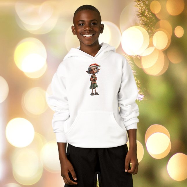Bemused Grandma jul Elf Boy's Hoodie T Shirt (Skapare uppladdad)