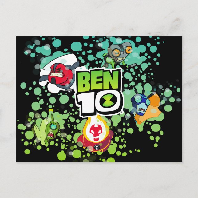 Ben 10 Alien Forms Bubble Graphic Inbjudan Vykort (Framsida)