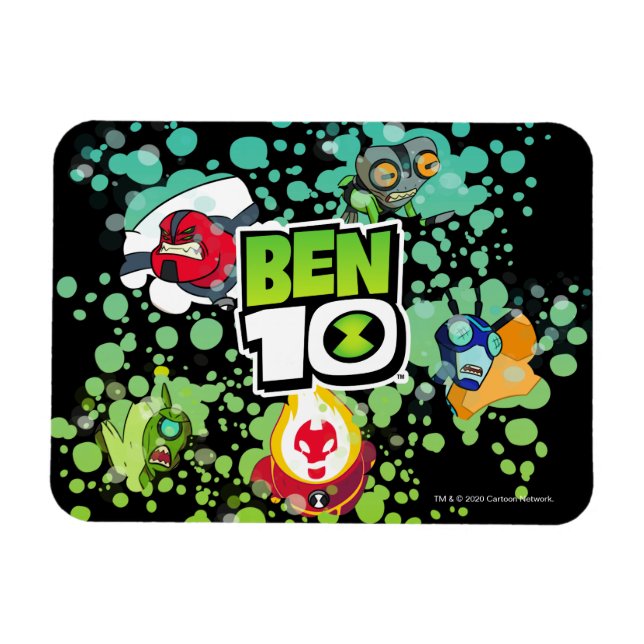 Ben 10 Alien Forms Bubble Graphic Magnet (Horisontell)