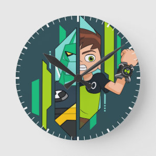 Ben 10 DNA-omvandling av diamanthuvud Rund Klocka