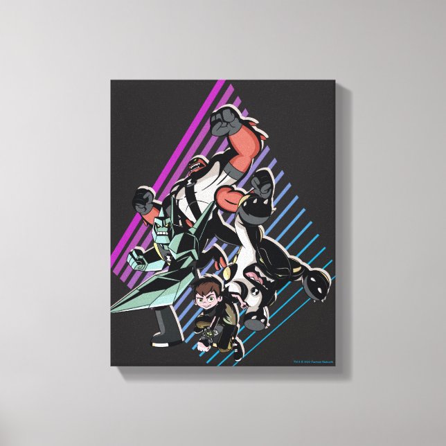 Ben 10 Retro Alien Group Graphic Canvastryck (Framsida)