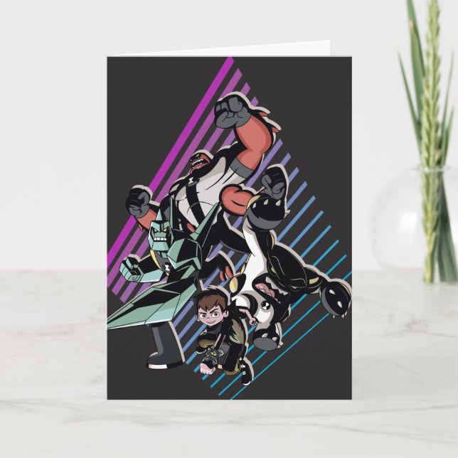 Ben 10 Retro Alien Group Graphic Kort (Framsida)