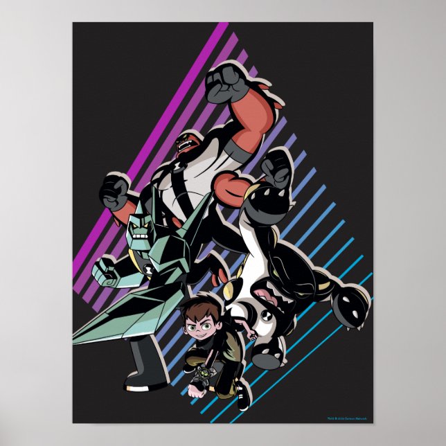 Ben 10 Retro Alien Group Graphic Poster (Framsidan)