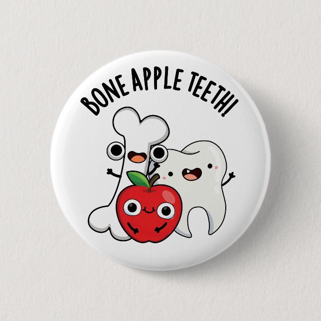 Ben Apple Tänder Rolig Bona Appetit Puns  Knapp (Framsida)