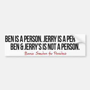 Ben är en person som Jerry är en person - Bernie Bildekal
