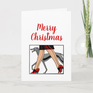 Ben Art Deco Kvinnor Greyhound Whippet Hund R Helgkort