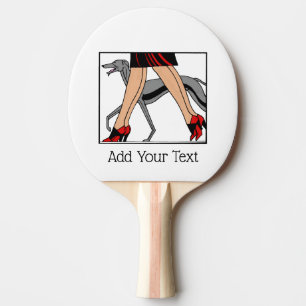 Ben Art Deco Kvinnor Greyhound Whippet Hund R Pingisracket