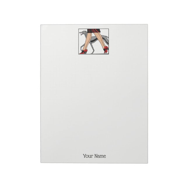 Ben Art Deco Women Greyhound Whistring Hund R Anteckningsblock (Roterad)