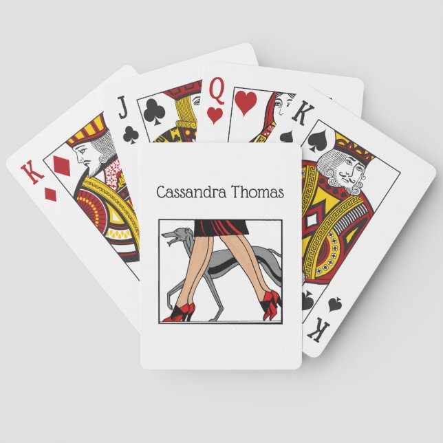 Ben Art Deco Women Greyhound Whistring Hund R Kortlek (Baksidan)