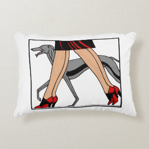 Ben Art Deco Women Greyhound Whistring Hund R Prydnadskudde