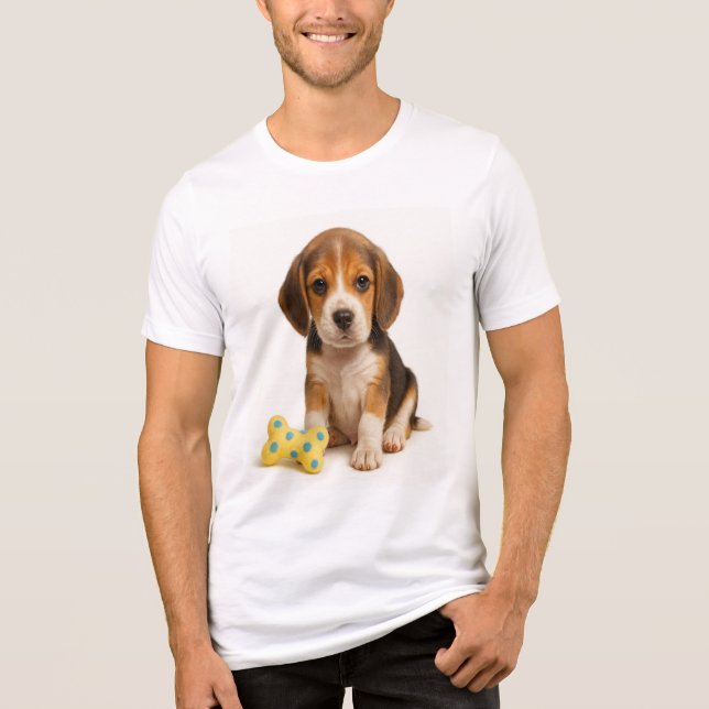 Ben att bli Vild - Beagle-Valp och Polka-punkt T Shirt (Framsida)