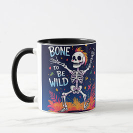 Ben att vara Vild | Dancing Skeleton Halloween Mugg
