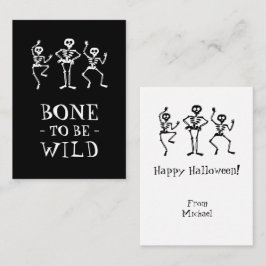 Ben att vara vild Skeleton Halloween-klassrumskort Visitkort