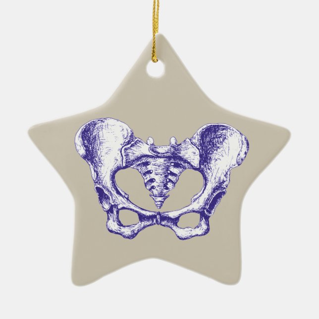 Ben av människabäckenet julgransprydnad keramik (Framsidan)