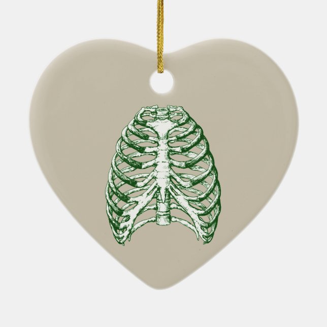 Ben av människabröstkorgen julgransprydnad keramik (Baksidan)