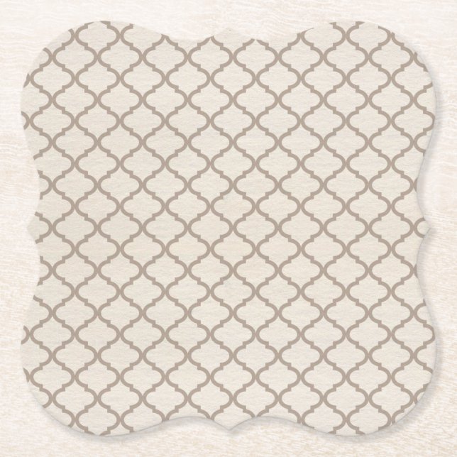 Ben/Beige Marockansk Gitter Underlägg Papper (Framsida)