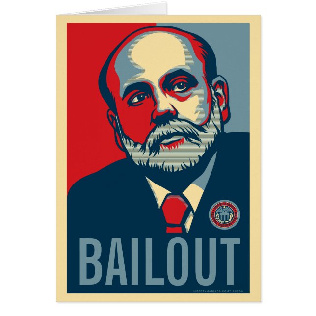 Ben Bernanke räddningsaktionkort Hälsningskort (Framsidan)