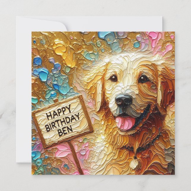 BEN ~ Birthday Card ~ Golden Retriever ~ (Framsida)