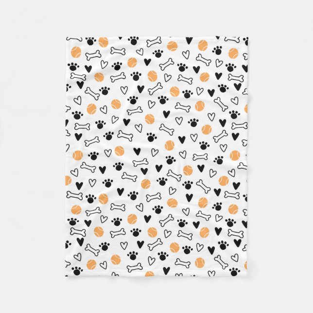 Ben, Bollar, Hearter och Tass Fleecefilt (Framsidan)