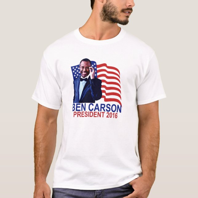 BEN CARSON FÖR PRESIDENT 2016 GULLIGA T SHIRT (Framsida)