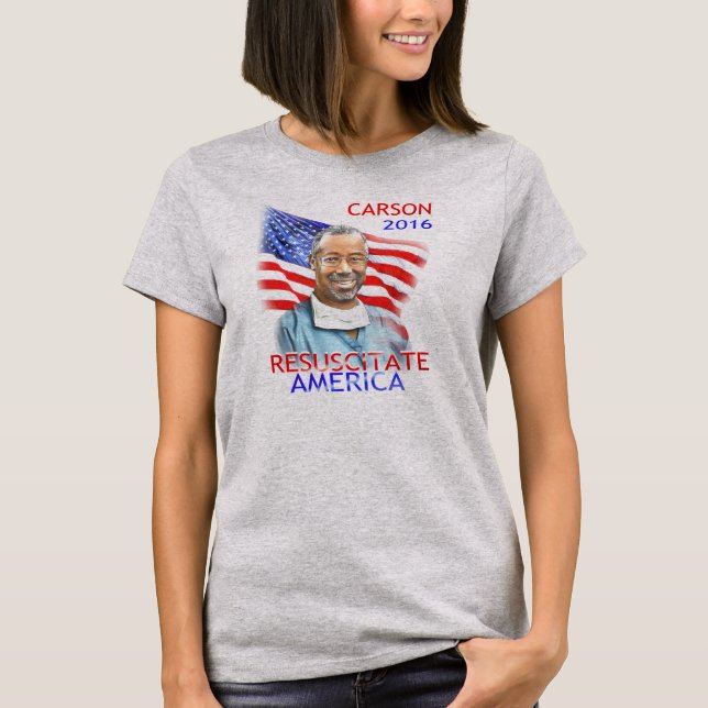 Ben Carson-Resuscitate America 2016 USA flagga T-shirt (Framsida)