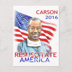 Ben Carson-Resuscitate America 2016 USA flagga Vykort