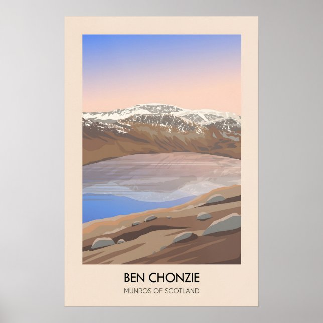 Ben Chonzie Munros i Skottland Reseskylt Poster (Framsidan)