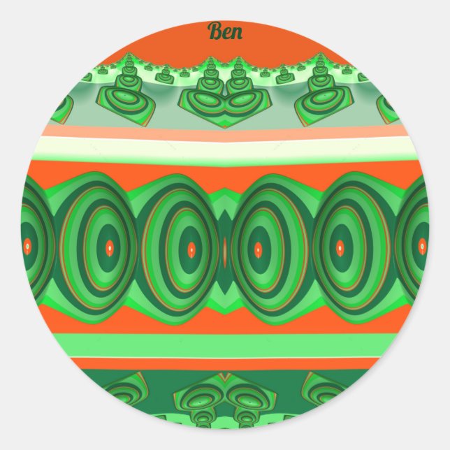 BEN ~ CHRISTMAS ~ RUNT KLISTERMÄRKE (Framsida)