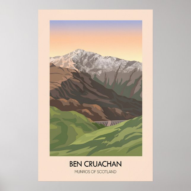 Ben Cruachan Munros i Skottland Resaffisch Poster (Framsidan)