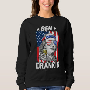 Ben Drankin 4:e juli American Flagga Benjamin Fra T Shirt