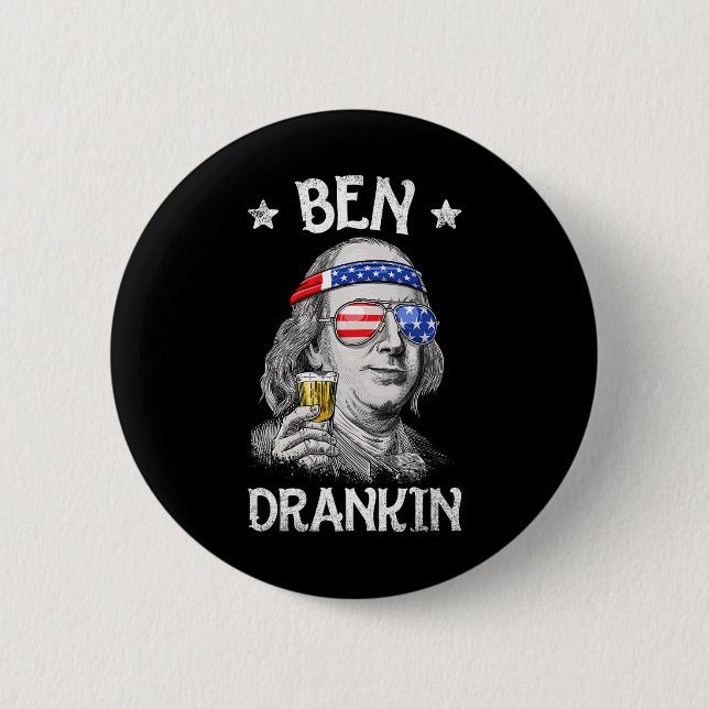 Ben Drankin 4:e juli Benjamin Franklin Manar Amer Knapp (Framsida)