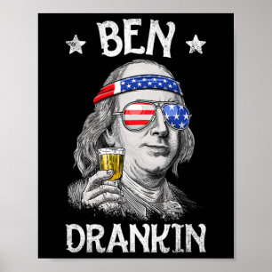 Ben Drankin 4:e juli Benjamin Franklin Manar Amer Poster