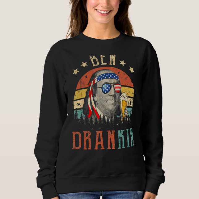 Ben Drankin 4:e juli Benjamin Franklin Manar Amer T Shirt (Framsida)