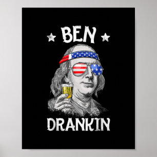 Ben Drankin 4:e juli Benjamin Franklin Manar Poster