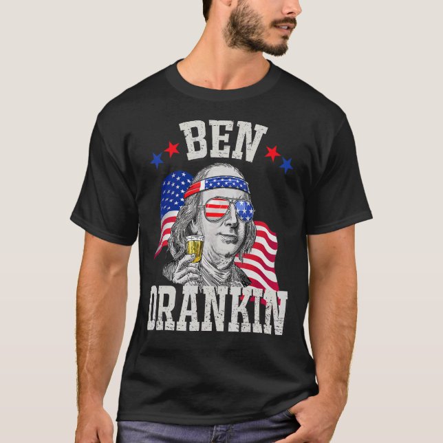Ben Drankin 4:e juli Benjamin Franklin Manar Wome T Shirt (Framsida)