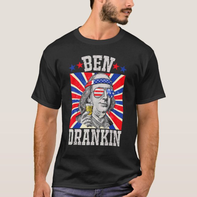 Ben Drankin 4:e juli Patriotic T Shirt (Framsida)