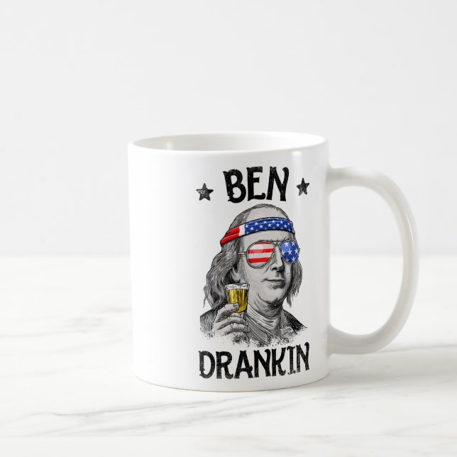 Ben Drankin 4:e juli Wome Benjamin Franklin Manar Kaffemugg (Höger)