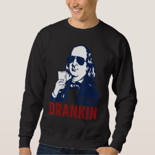 Ben Drankin 4:e juli Wome Benjamin Franklin Manar Lång Ärmad Tröja