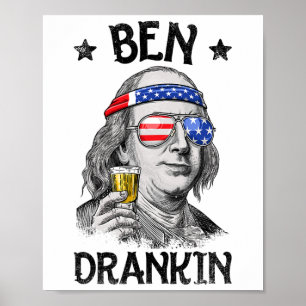 Ben Drankin 4:e juli Wome Benjamin Franklin Manar Poster