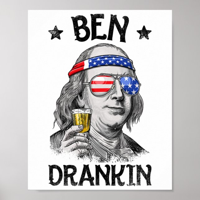 Ben Drankin 4:e juli Wome Benjamin Franklin Manar Poster (Framsidan)