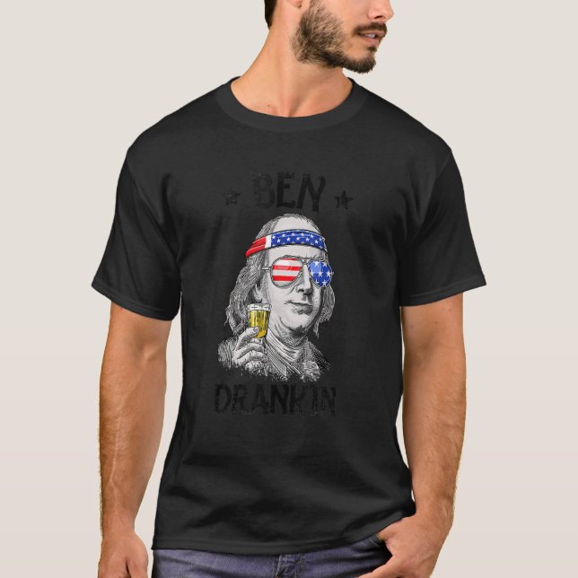 Ben Drankin 4:e juli Wome Benjamin Franklin Manar T Shirt (Framsida)