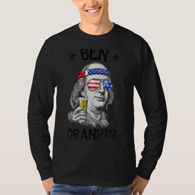 Ben Drankin 4:e juli Wome Benjamin Franklin Manar T Shirt (Framsida)