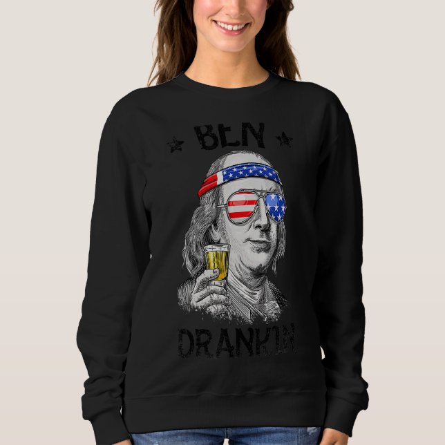 Ben Drankin 4:e juli Wome Benjamin Franklin Manar T Shirt (Framsida)