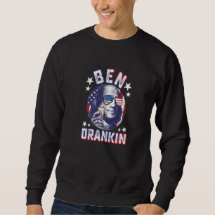Ben Drankin 4 juli Benjamin Franklin Män Kvinnor Lång Ärmad Tröja