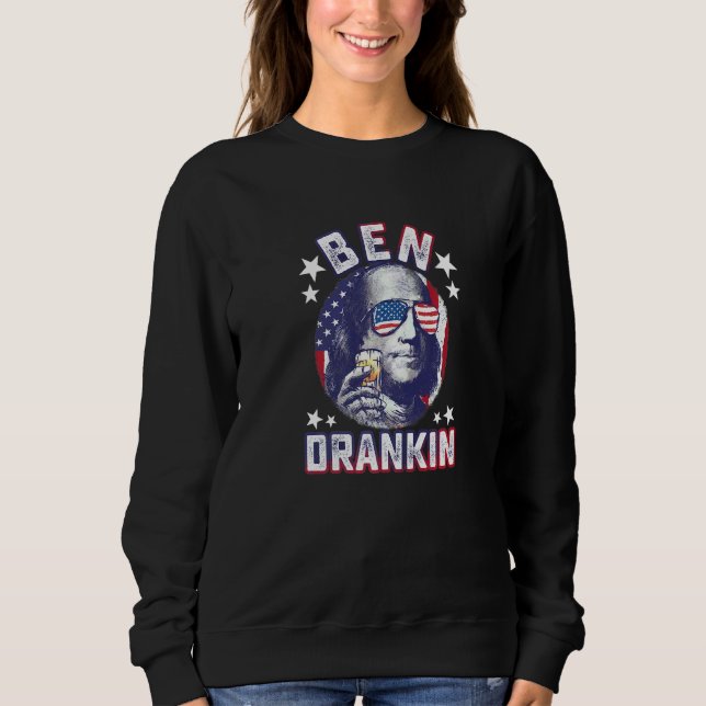 Ben Drankin 4 juli Benjamin Franklin Män Kvinnor T Shirt (Framsida)