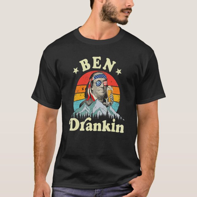 Ben Drankin 4th Of July Benjamin Franklin Men Amer T Shirt (Framsida)