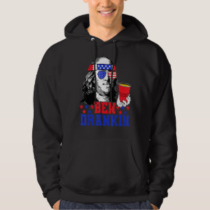 Ben Drankin Beer 4:e juli Independence day USA Hoodie