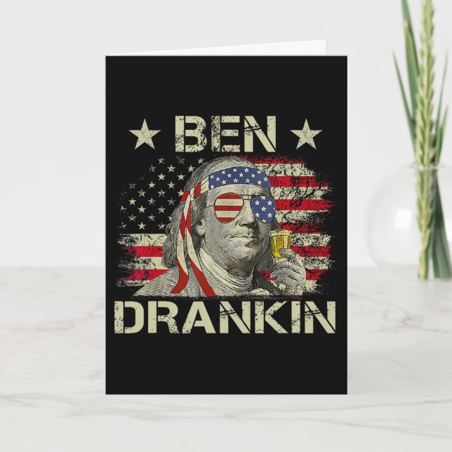 Ben Drankin Benjamin Franklin 4 juli rolig Dr Kort (Framsida)