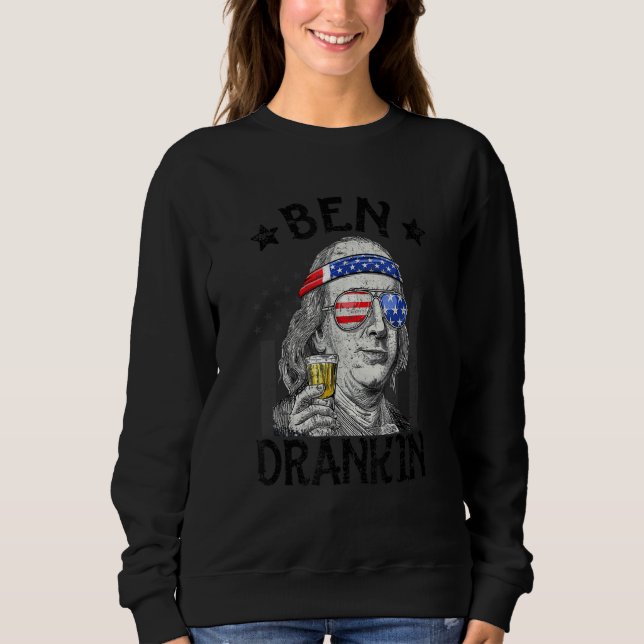 Ben Drankin Benjamin Franklin  Drink Beer 4th Of J T Shirt (Framsida)