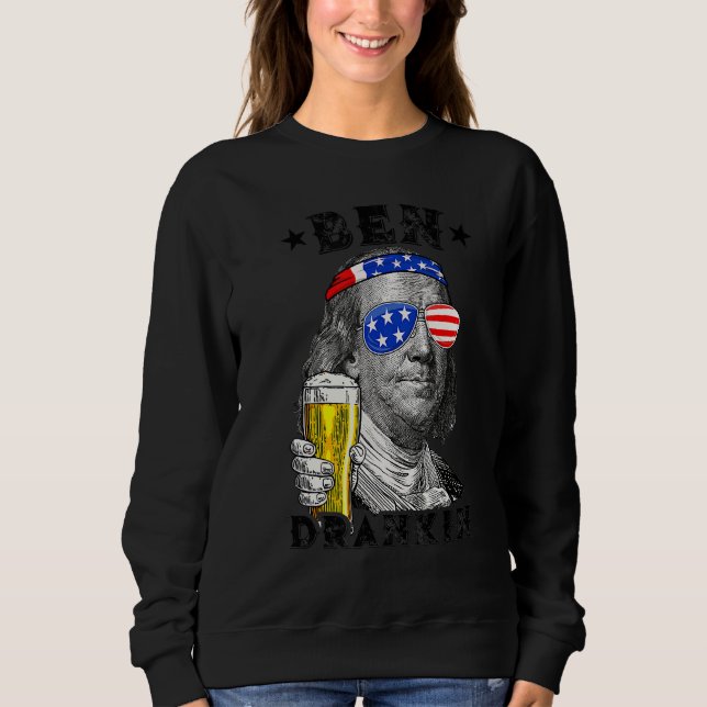 Ben Drankin Benjamin Franklin Drink Beer 4th of J. T Shirt (Framsida)